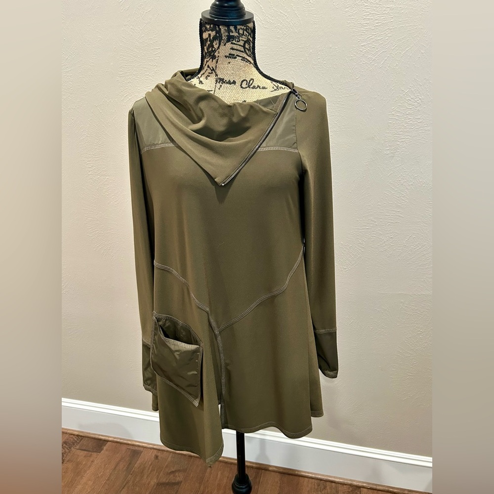 Joseph Ribkoff Green Asymmetrical Long Sleeve Tunic